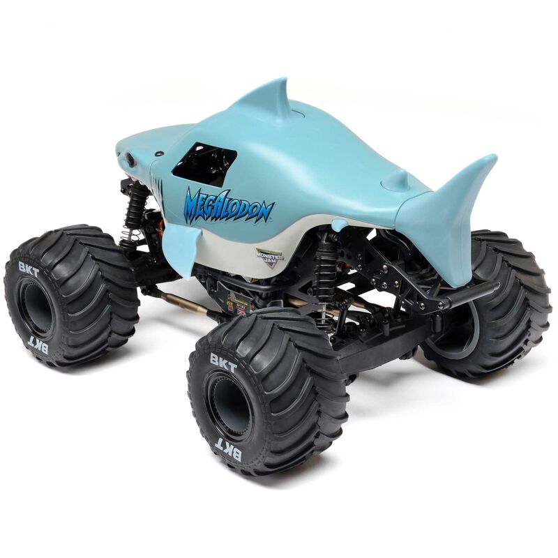 1/18 Mini LMT Megalodon 2S 4X4 RTR Brushed Monster Truck (Battery & Charger Included), Blue - Xtreme RC