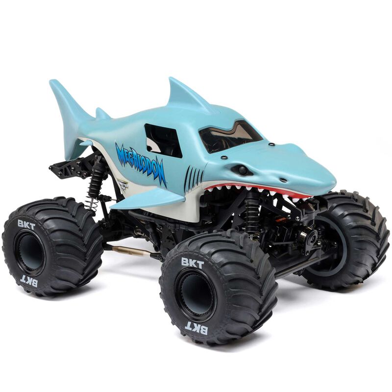 1/18 Mini LMT Megalodon 2S 4X4 RTR Brushed Monster Truck (Battery & Charger Included), Blue - Xtreme RC