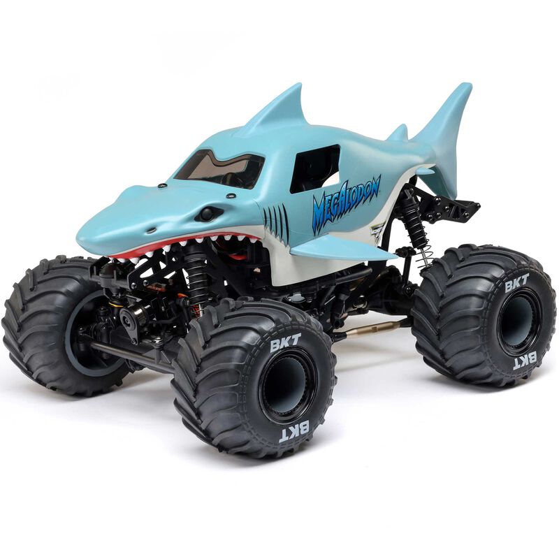 1/18 Mini LMT Megalodon 2S 4X4 RTR Brushed Monster Truck (Battery & Charger Included), Blue - Xtreme RC