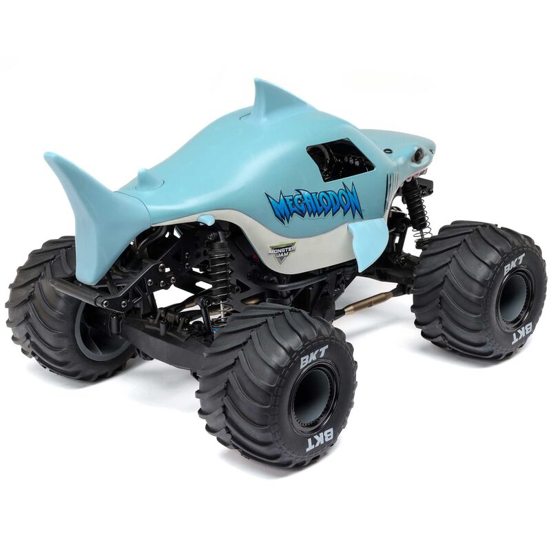 1/18 Mini LMT Megalodon 2S 4X4 RTR Brushed Monster Truck (Battery & Charger Included), Blue - Xtreme RC