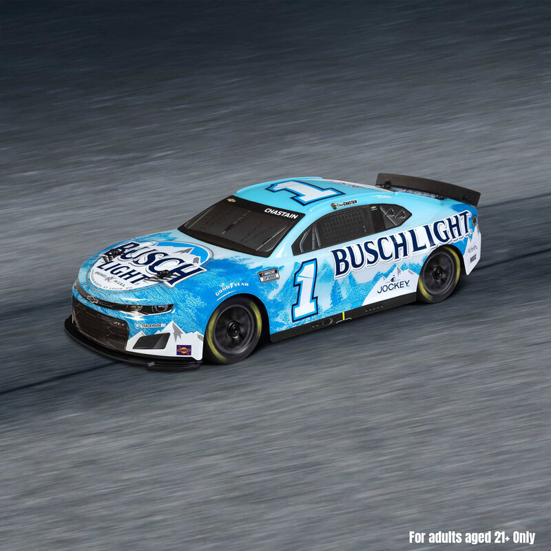 1/12 NASCAR RC Race Car Ross Chastain No. 1 2025 Busch Light Chevrolet ZL1 2S AWD RTR Brushed On-Road (Battery & Charger Included), Blue - Xtreme RC