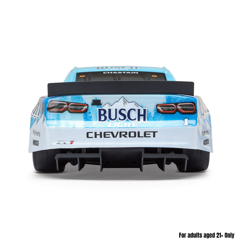 1/12 NASCAR RC Race Car Ross Chastain No. 1 2025 Busch Light Chevrolet ZL1 2S AWD RTR Brushed On-Road (Battery & Charger Included), Blue - Xtreme RC