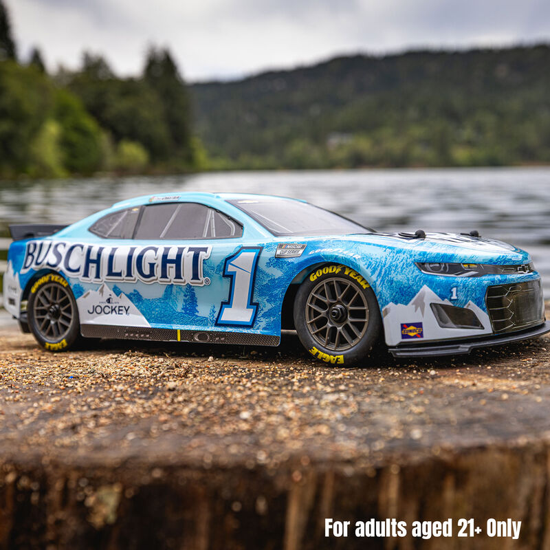 1/12 NASCAR RC Race Car Ross Chastain No. 1 2025 Busch Light Chevrolet ZL1 2S AWD RTR Brushed On-Road (Battery & Charger Included), Blue - Xtreme RC