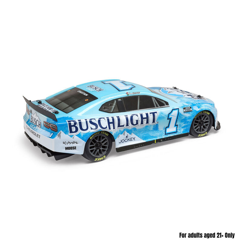 1/12 NASCAR RC Race Car Ross Chastain No. 1 2025 Busch Light Chevrolet ZL1 2S AWD RTR Brushed On-Road (Battery & Charger Included), Blue - Xtreme RC