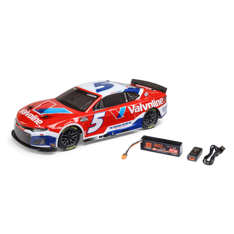 1/12 NASCAR RC Racecar Kyle Larson No. 5 2025 Valvoline Chevrolet Camaro ZL1 2S AWD RTR Brushed On-Road (Battery & Charger Included), Red - Xtreme RC