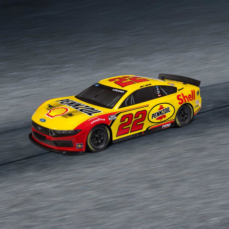 1/12 NASCAR RC Racecar Joey Logano No. 22 2025 Shell-Pennzoil Ford Mustang 2S AWD RTR Brushed On-Road (Battery & Charger Included), Yellow - Xtreme RC