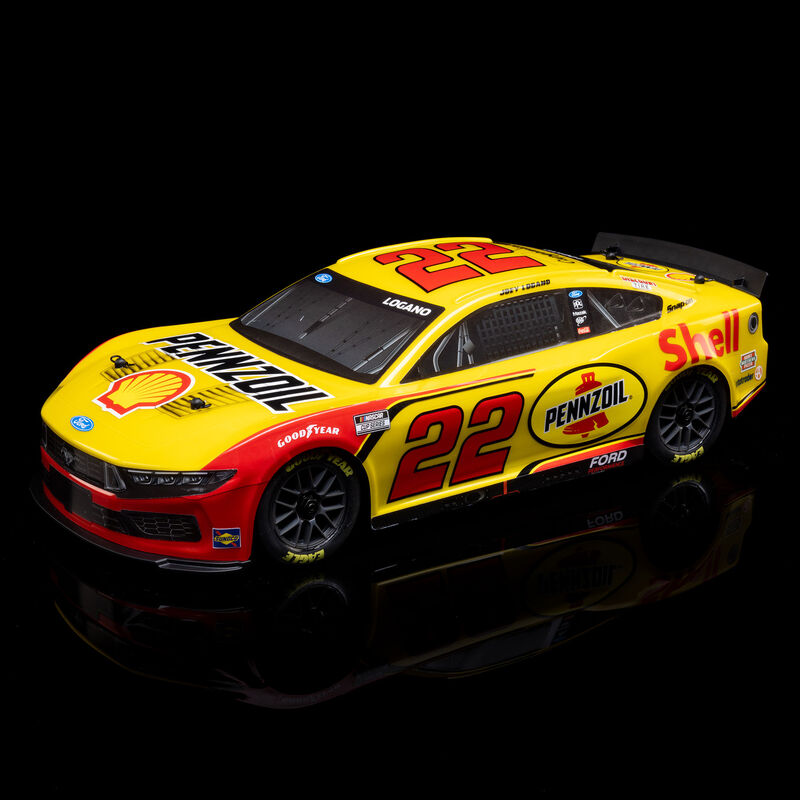 1/12 NASCAR RC Racecar Joey Logano No. 22 2025 Shell-Pennzoil Ford Mustang 2S AWD RTR Brushed On-Road (Battery & Charger Included), Yellow - Xtreme RC