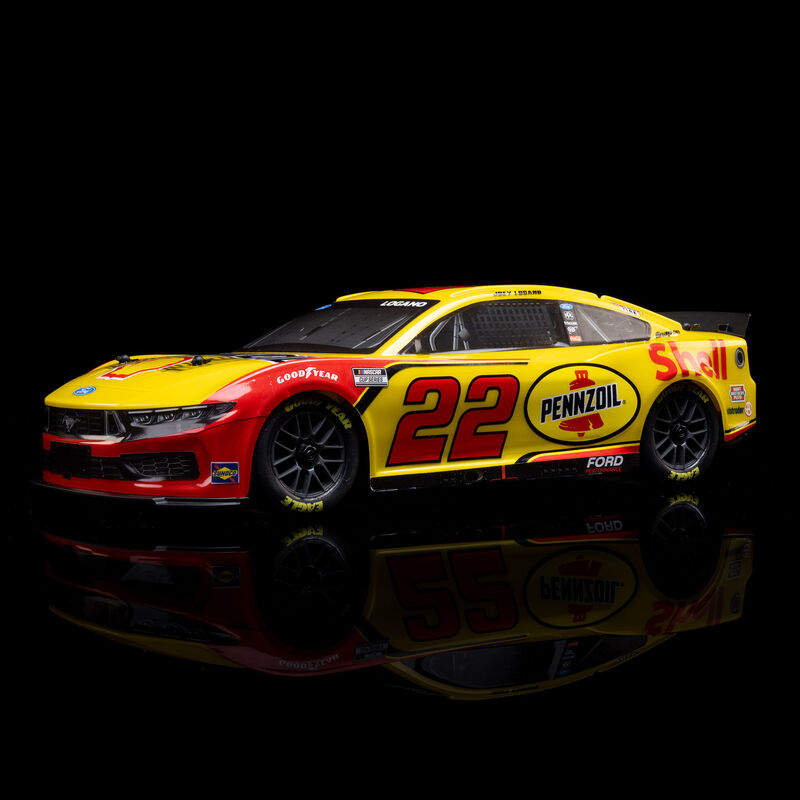 1/12 NASCAR RC Racecar Joey Logano No. 22 2025 Shell-Pennzoil Ford Mustang 2S AWD RTR Brushed On-Road (Battery & Charger Included), Yellow - Xtreme RC