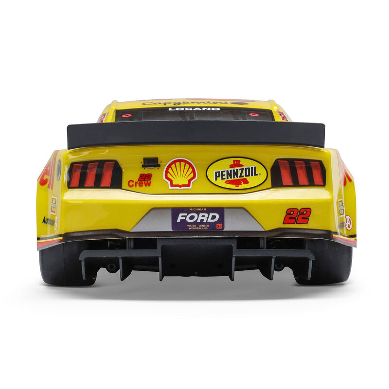 1/12 NASCAR RC Racecar Joey Logano No. 22 2025 Shell-Pennzoil Ford Mustang 2S AWD RTR Brushed On-Road (Battery & Charger Included), Yellow - Xtreme RC