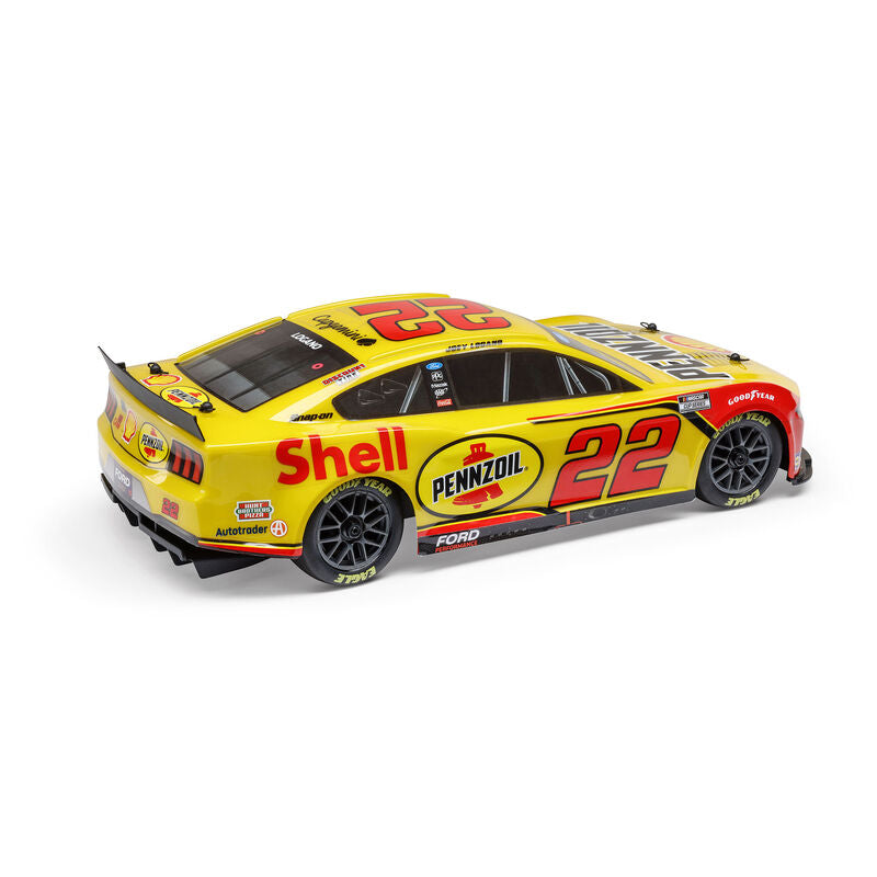 1/12 NASCAR RC Racecar Joey Logano No. 22 2025 Shell-Pennzoil Ford Mustang 2S AWD RTR Brushed On-Road (Battery & Charger Included), Yellow - Xtreme RC
