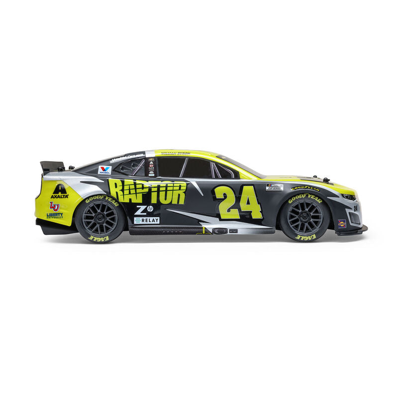 1/12 NASCAR RC Racecar William Byron No. 24 2025 Raptor Chevrolet Camaro ZL1 2S AWD Brushed On-Road (Battery & Charger Included), Black - Xtreme RC