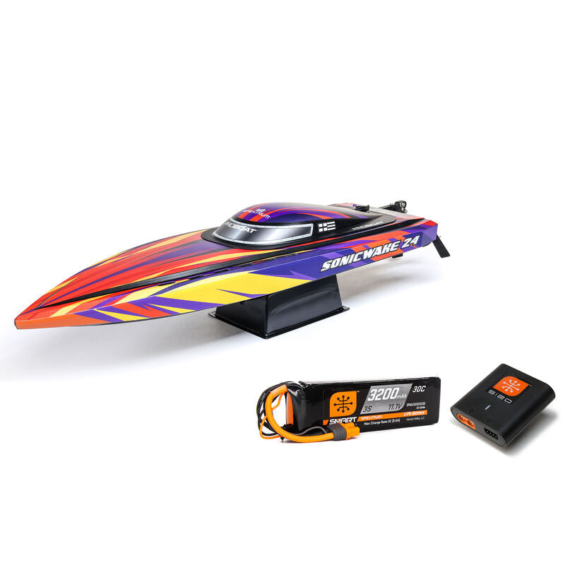 Sonicwake 24" Self-Righting Brushless Deep-V RTR (Battery & Charger Included), Red - Xtreme RC