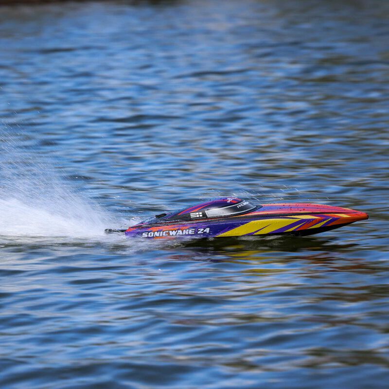 Sonicwake 24" Self-Righting Brushless Deep-V RTR (Battery & Charger Included), Red - Xtreme RC