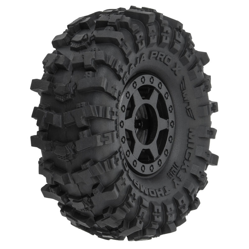 1/24 MT Baja Pro X F/R 1.0 Tires MTD 7mm Blk (4) - Xtreme RC