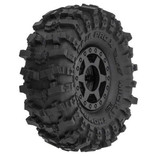 1/24 MT Baja Pro X F/R 1.0 Tires MTD 7mm Blk (4) - Xtreme RC