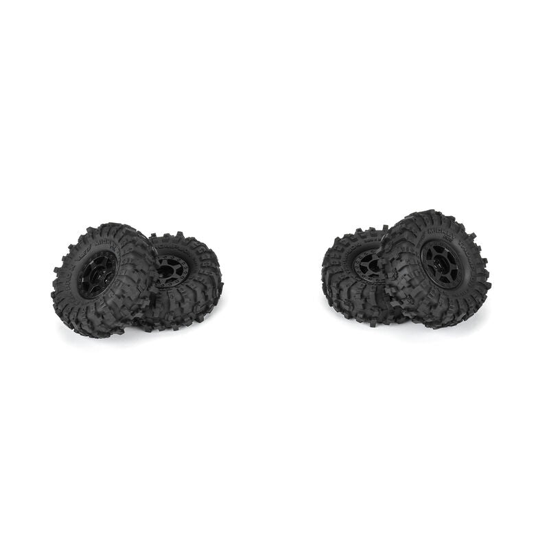1/24 MT Baja Pro X F/R 1.0 Tires MTD 7mm Blk (4) - Xtreme RC