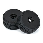Menace HP BELTED Speed Run 1:8 Tires Mounted on Mach 10 Black 17mm Wheels (2) for Front or Rear - Xtreme RC