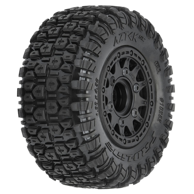 Aztek SC 2.2"/3.0" M2 (Medium) Tires Mounted on Raid Black 6x30 Removable Hex (12mm & 14mm) SC Wheels for Slash® 2wd, Slash® 4x4, ProTrac™ & Senton™ 4x4 Front or Rear - Xtreme RC