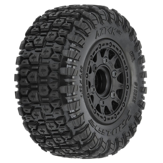Aztek SC 2.2"/3.0" M2 (Medium) Tires Mounted on Raid Black 6x30 Removable Hex (12mm & 14mm) SC Wheels for Slash® 2wd, Slash® 4x4, ProTrac™ & Senton™ 4x4 Front or Rear - Xtreme RC
