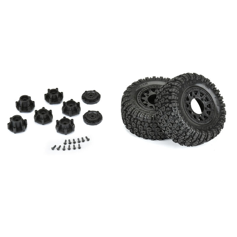 Aztek SC 2.2"/3.0" M2 (Medium) Tires Mounted on Raid Black 6x30 Removable Hex (12mm & 14mm) SC Wheels for Slash® 2wd, Slash® 4x4, ProTrac™ & Senton™ 4x4 Front or Rear - Xtreme RC