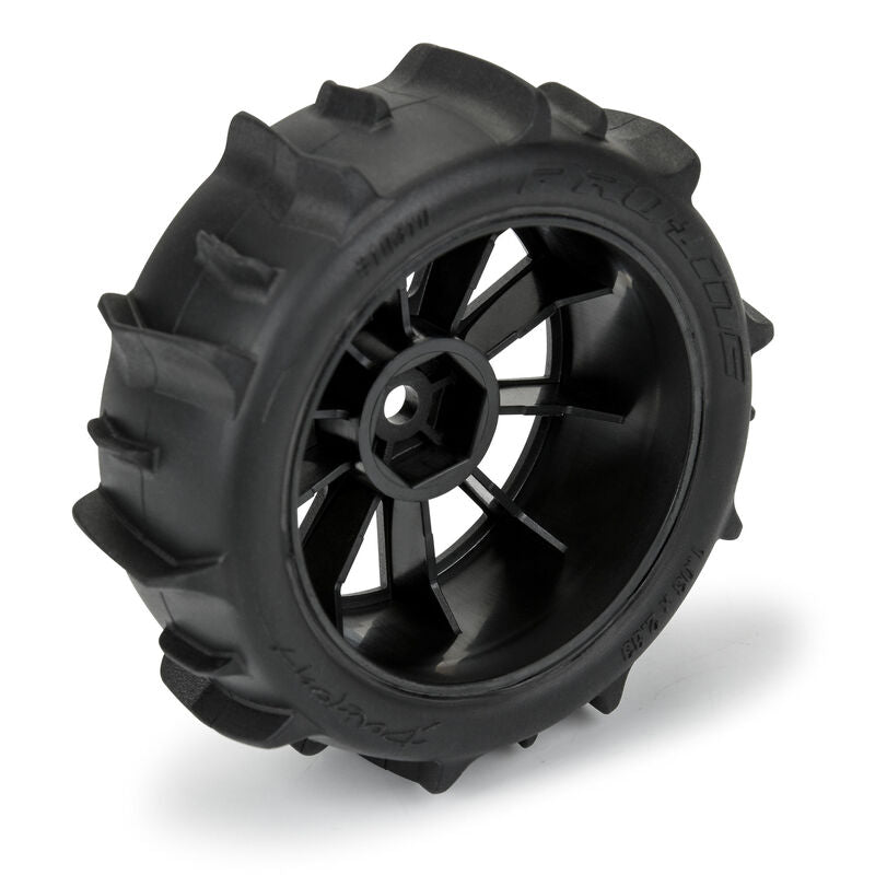 Dumont F/R Tires Mounted 12mm Hex Black Mach 10 (4) for Arrma Typhon Grom - Xtreme RC