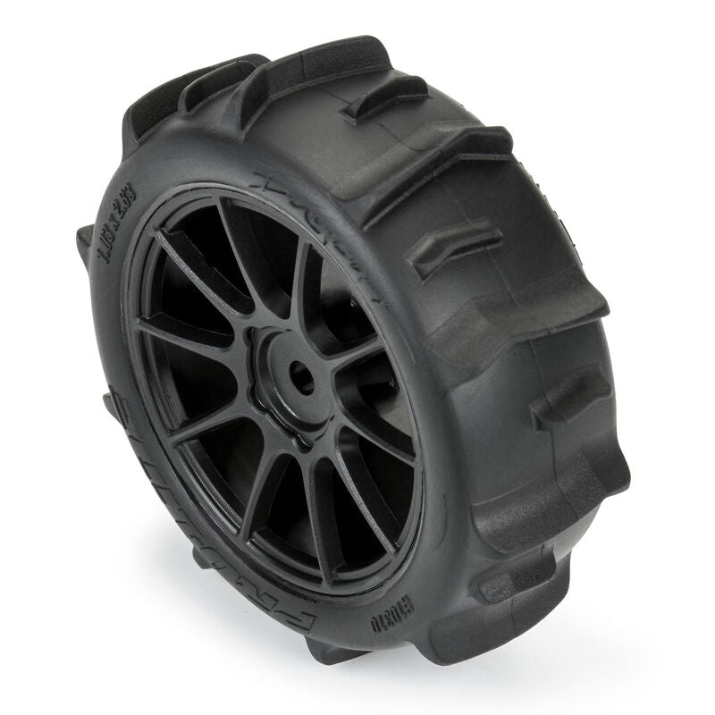 Dumont F/R Tires Mounted 12mm Hex Black Mach 10 (4) for Arrma Typhon Grom - Xtreme RC
