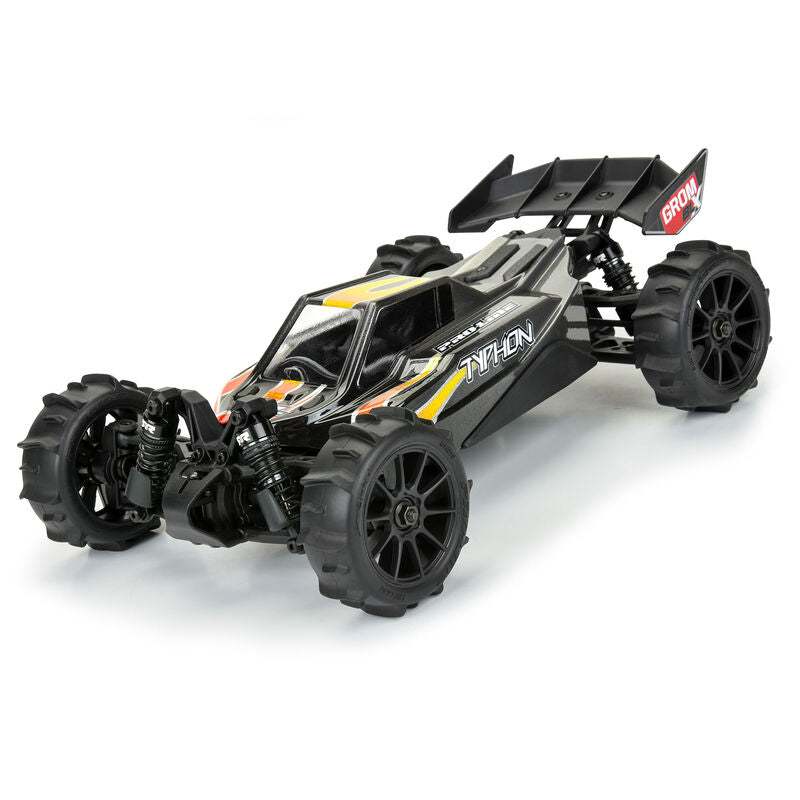Dumont F/R Tires Mounted 12mm Hex Black Mach 10 (4) for Arrma Typhon Grom - Xtreme RC
