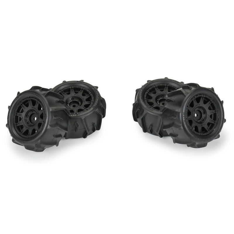 Dumont F/R Tires Mounted 12mm Hex Black Raid (4) for Arrma Granite Grom - Xtreme RC