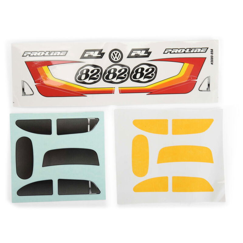 Class 1 VW Bug Red Race Body Conversion Kit and Flat Iron Tires Mounted 12mm Chrome Diablo (4) for Arrma Typhon Grom - Xtreme RC