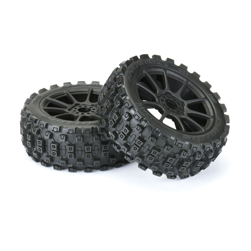 Badlands MX M2 1/8 MTD Mach 10 Black Wheels F/R - Xtreme RC