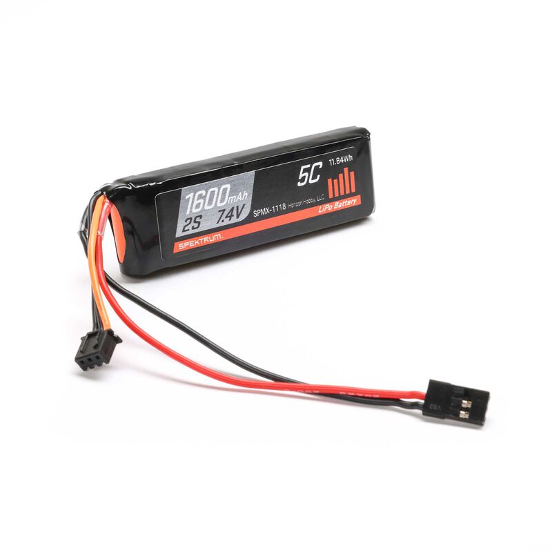 7.4V 1600mAh 2S 5C LiPo RX Battery