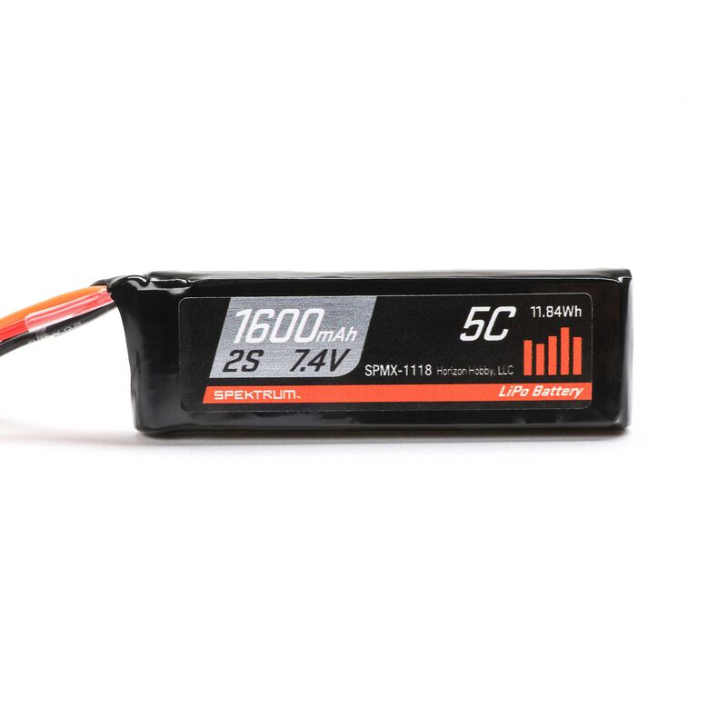 7.4V 1600mAh 2S 5C LiPo RX Battery