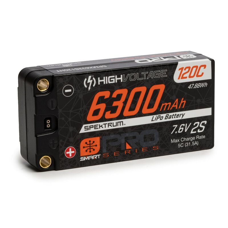 6300mAh 2S 7.6V Smart Pro Race HV LiPo 120C: 5mm - Xtreme RC