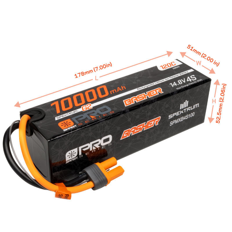 10000mAh 4S 14.8V Smart Pro Basher LiPo 120C IC5 - Xtreme RC
