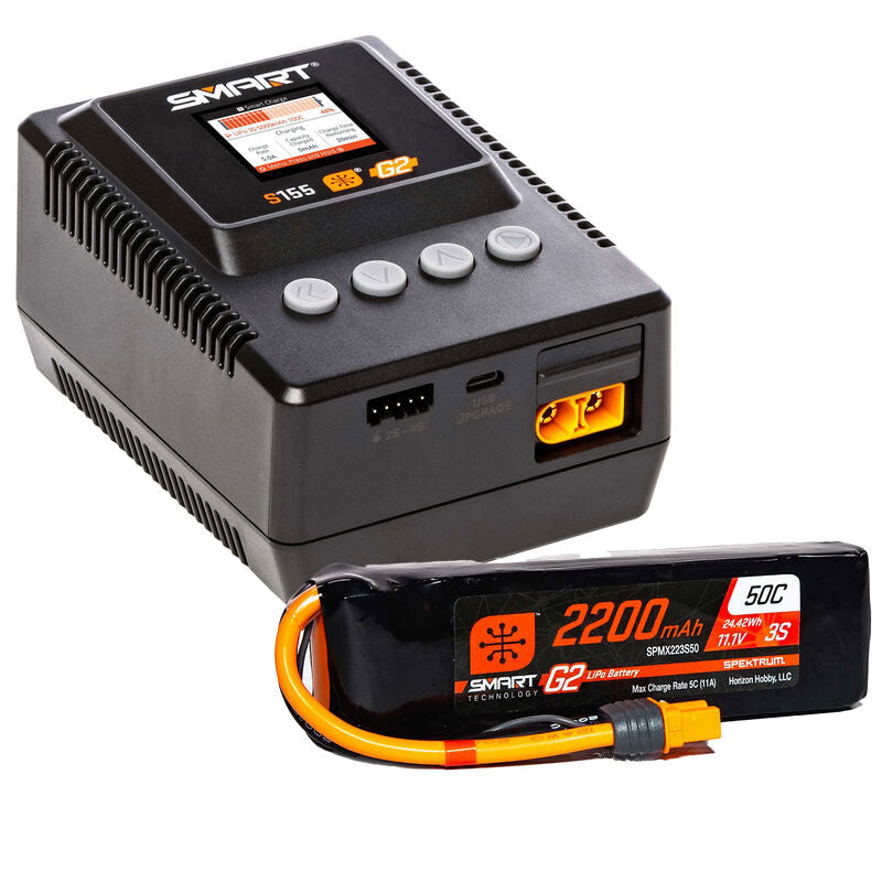 Smart Powerstage 3S Air Bundle: G2 2200mAh 3S LiPo IC3 & S155 Charger - Xtreme RC