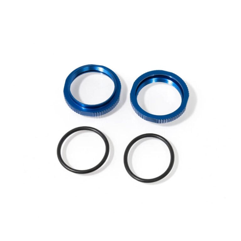 TKR6013BL – Shock Adjustment Collars (short, aluminum, BLUE ano, 2pcs) - Xtreme RC