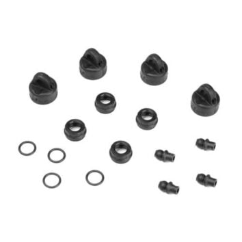 Shock/Cartridge Cap & Bushing Set (4 each): EB410 - Xtreme RC