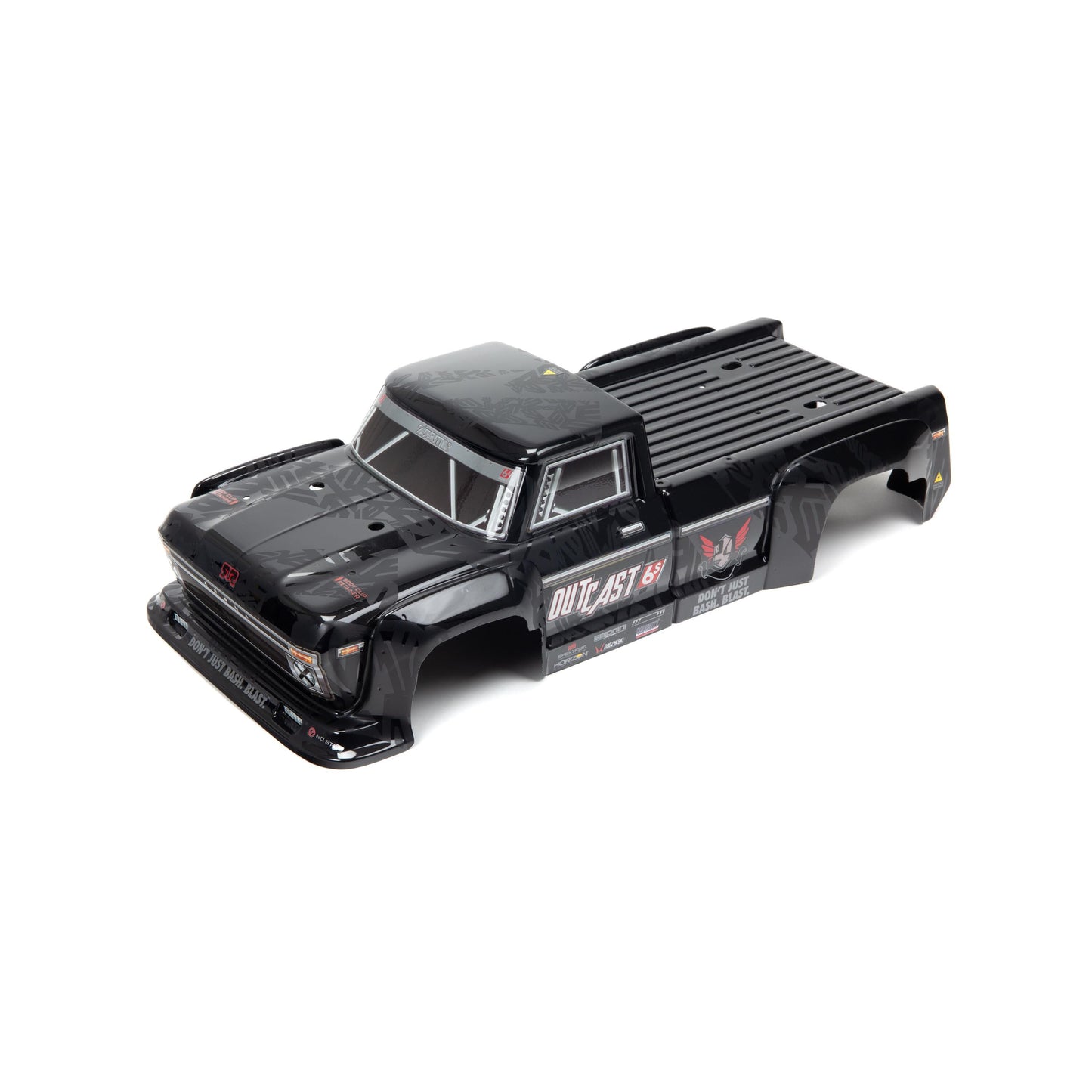 1/8 Painted Decaled Trimmed Body, Black : Outcast 6S BLX