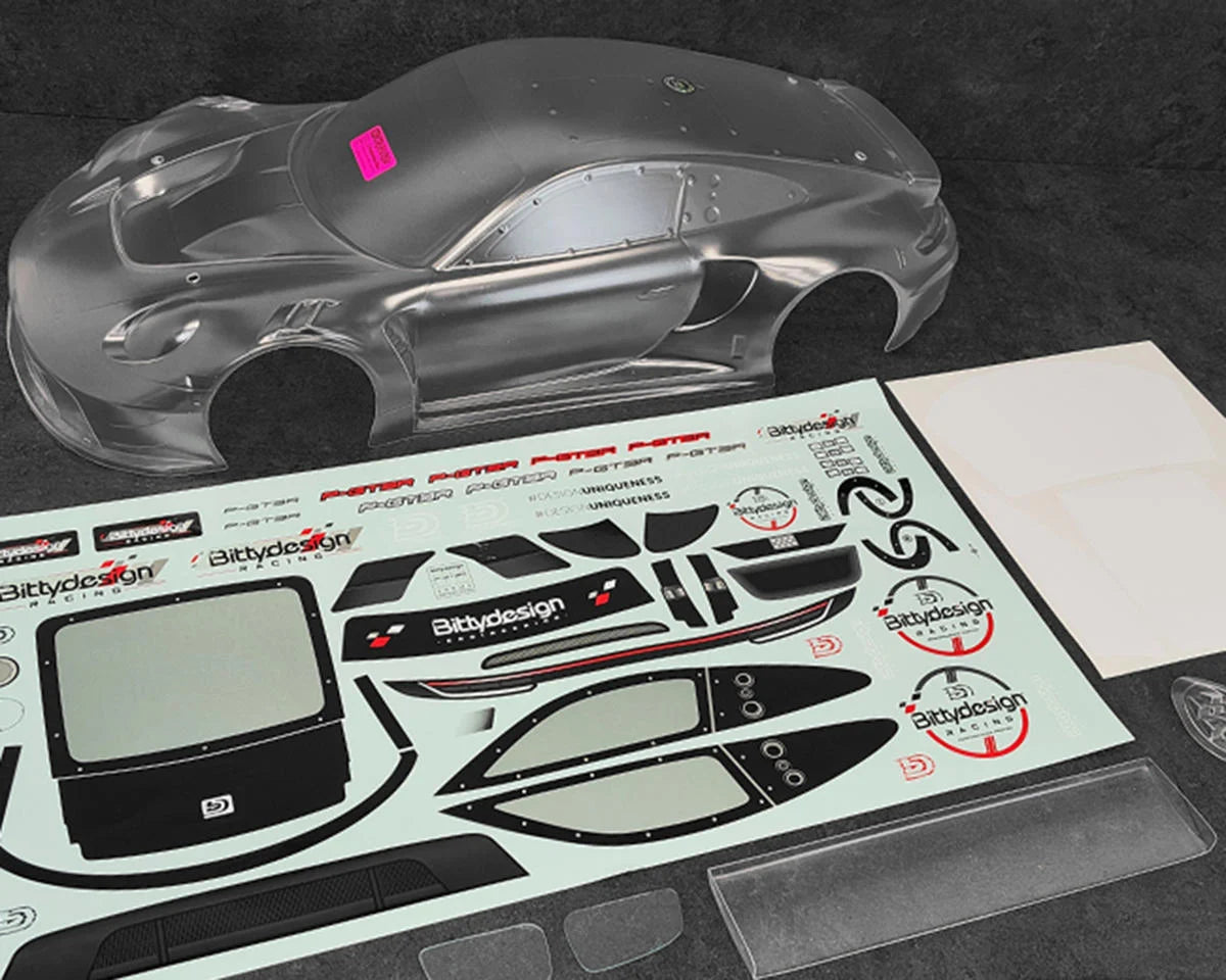 Bittydesign P-GT3R Pre-Cut 1/7 Supercar Body (Clear) - Xtreme RC