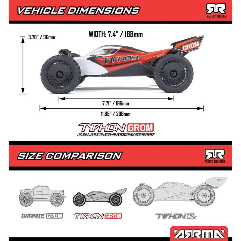 TYPHON GROM 4x4 SMART Small Scale Buggy Blue/Silver - Xtreme RC