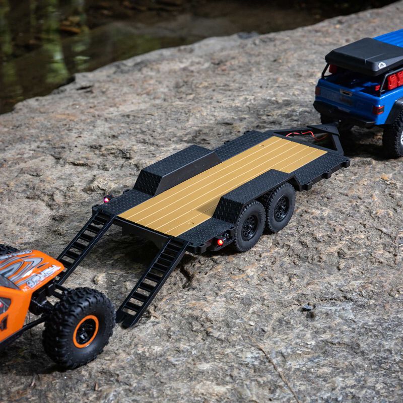 SCX24 Flat Bed Vehicle Trailer with LED Taillights:1/24th - Xtreme RC