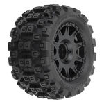 Badlands MX 1.85" All-Terrain Truck Tires (4) Mounted on Raid Black 12mm Hex Wheels for Granite GROM 4x4 Front or Rear - Xtreme RC