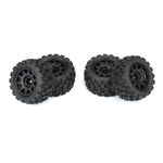 Badlands MX 1.85" All-Terrain Truck Tires (4) Mounted on Raid Black 12mm Hex Wheels for Granite GROM 4x4 Front or Rear - Xtreme RC