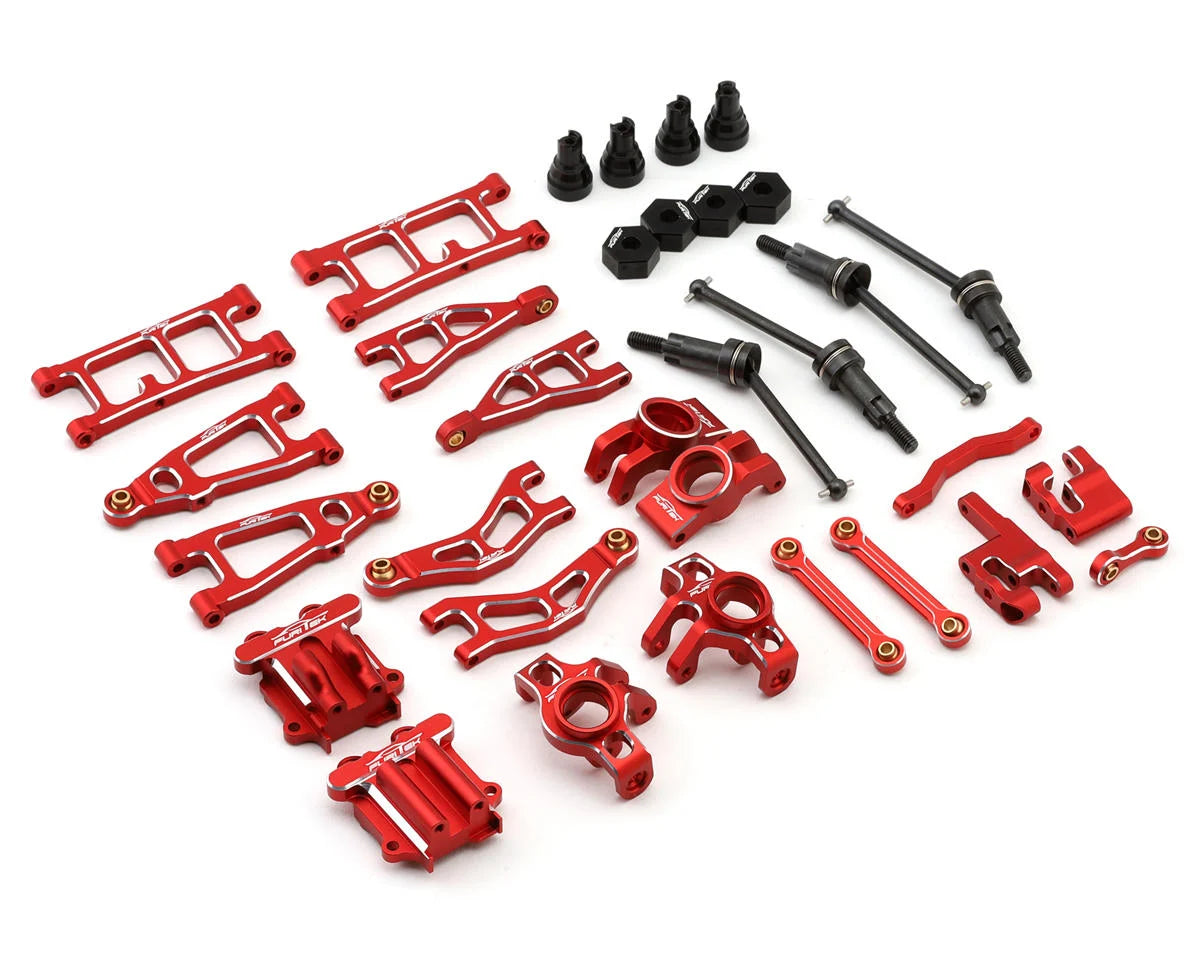 ALUMINASPEED ULTIMATE UPGRADE ALUMINIUM COMBO IN RED COLOR FOR 1/18 ARRMA MOJAVE GROM - Xtreme RC