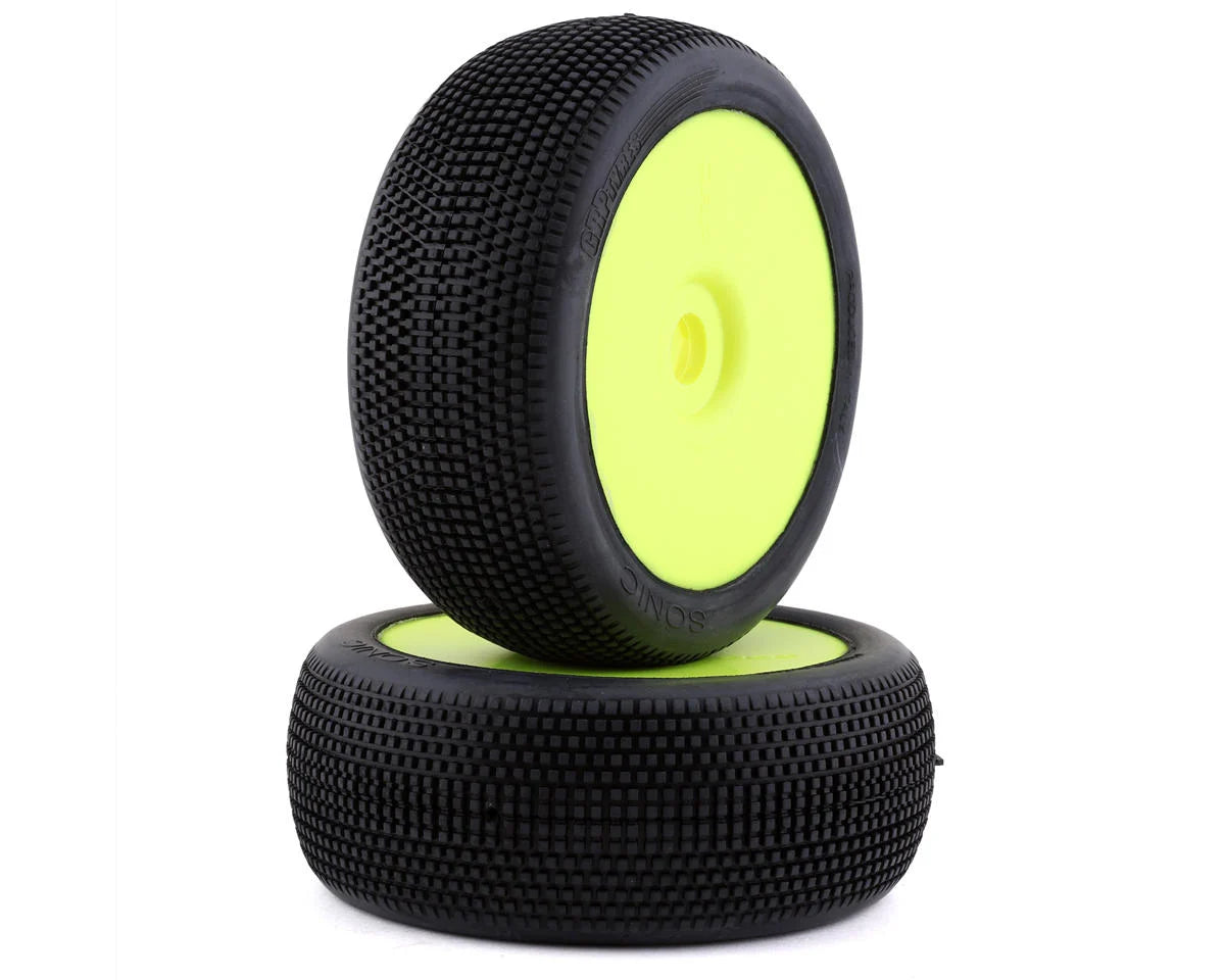 GRP Tires Sonic Pre-Mounted 1/8 Buggy Tires (2) (Yellow) (Soft) - Xtreme RC