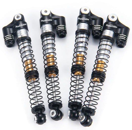 1/24 Aluminum 58mm Long Travel Shocks, Black, for Axial SCX24 Jeep, Bronco - Xtreme RC