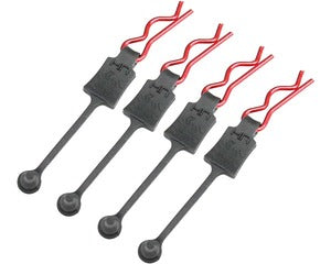 Body Clip Retainers, for 1/8th Scale, Red (4pcs) - Xtreme RC