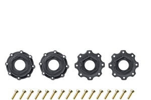 MT-Uphill Speed 1/8 Monster Truck Tires, 0" & 1/2" Offset, 17mm Removable Hex on Black Rim, Soft (2) - Xtreme RC