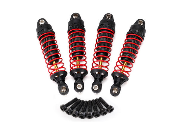 Shocks, GTR hard-anodized, PTFE-coated aluminum with TiN shafts (fully assembled w/ springs) (4) / 2.5x10mm CS (8) - Xtreme RC