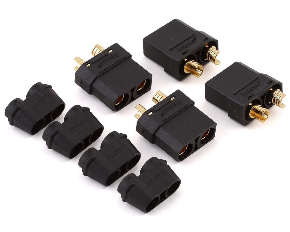 XT90 Connectors, Black, w/ 4 Female Plugs - Xtreme RC